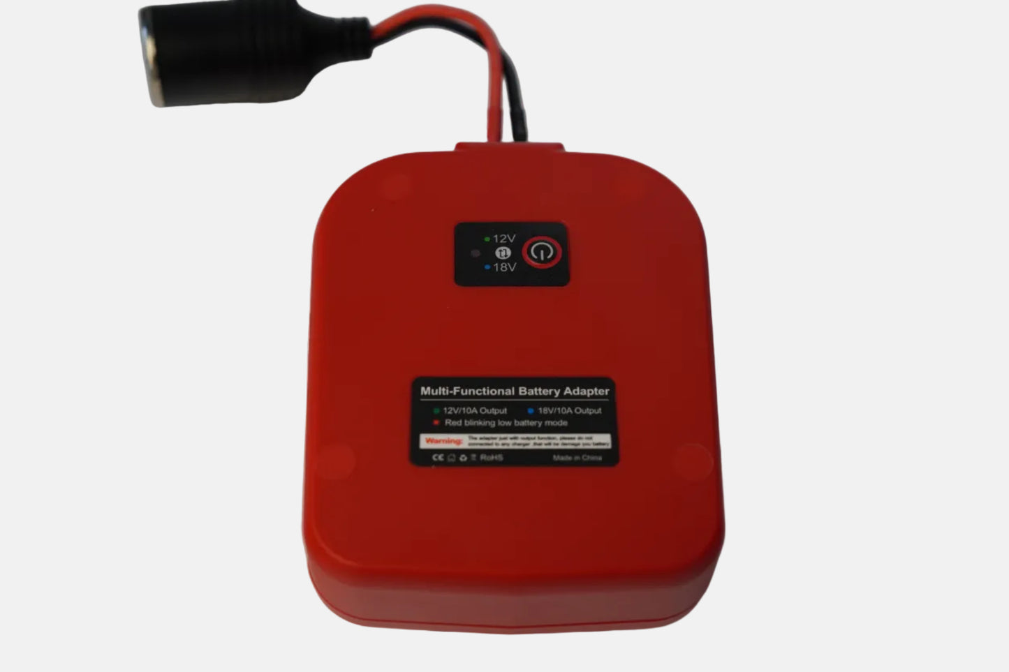18V to 12V Step-Down Converter for Milwaukee, Dewalt or Mikita M18 Battery Adapter